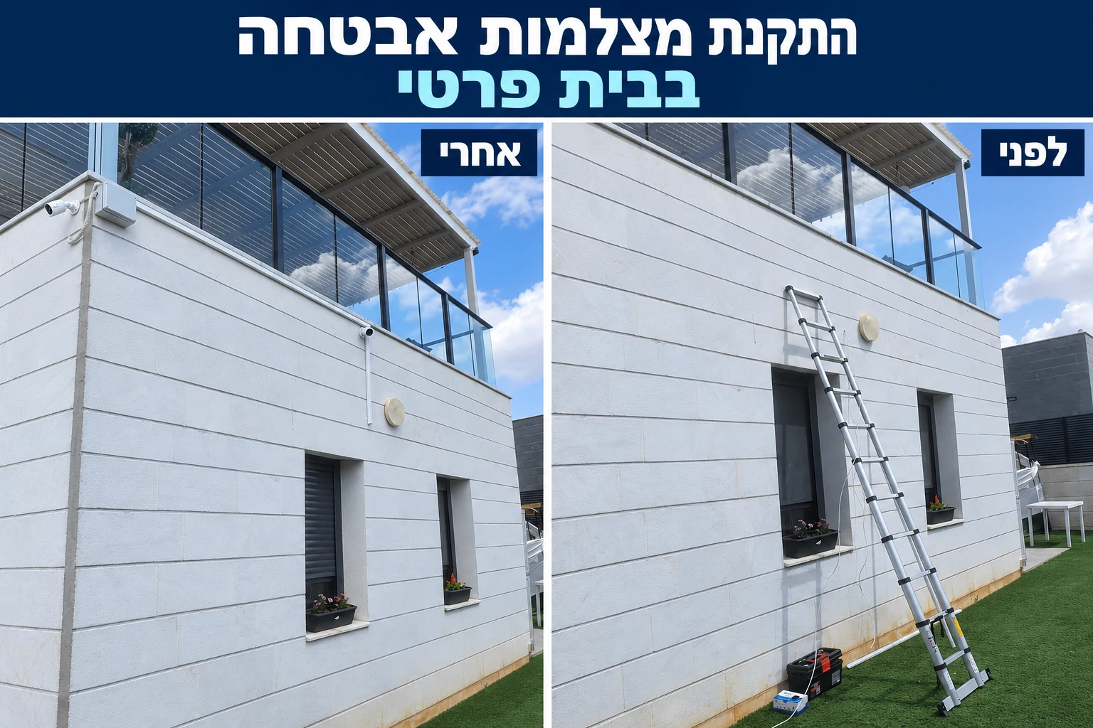 התקנת מצלמות אבטחה בבית פרטי