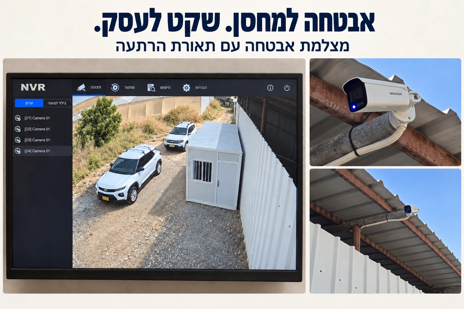 אבטחה למחסן – מצלמה עם תאורת הרתעה
